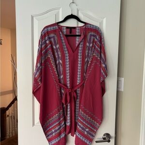 BCBGMaxAzria Pink and Purple Geometric Blouse